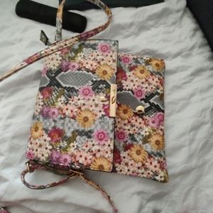 Floral crossbody snakeskin bag
